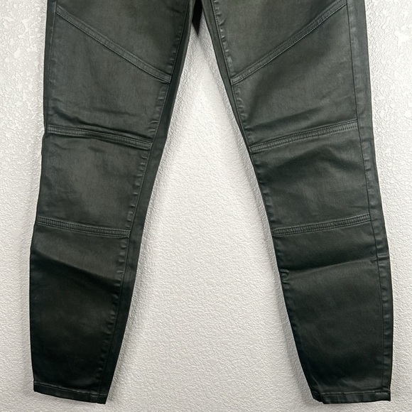 Banana Republic Charcoal Gray Coated Faux Leather Moto Skinny Jeans Size 25 - Picture 3 of 8